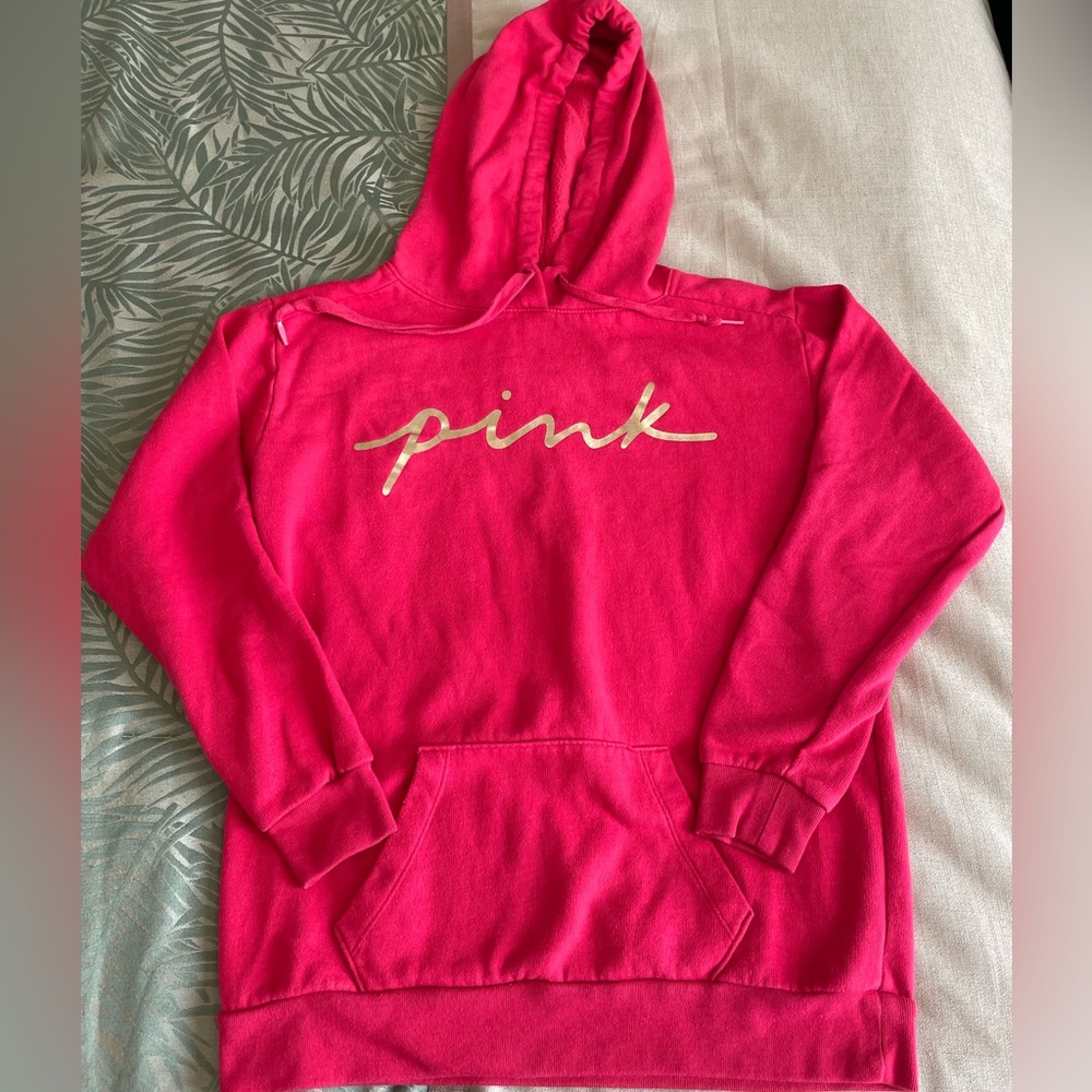 Pink Brand Hooded Pullover Sweatshirt